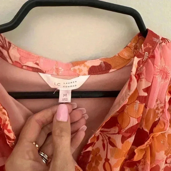 LC Lauren Conrad Floral Pink and Orange Dress - Picture 4 of 5